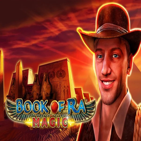 Book of Ra Magic slot logo by Greentube at Spinsy Casino