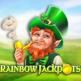Rainbow Jackpots slot logo by Red Tiger Gaming at Spinsy Casino