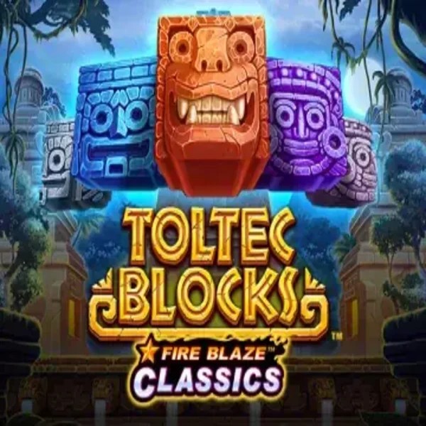 Fire Blaze: Toltec Blocks logo by Rarestone Gaming Spinsy Casino